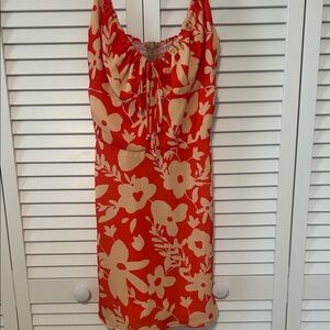 RESA Red and Cream Floral Mini Dress